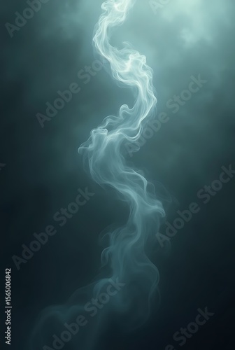 Wispy white smoke swirling against dark teal background light