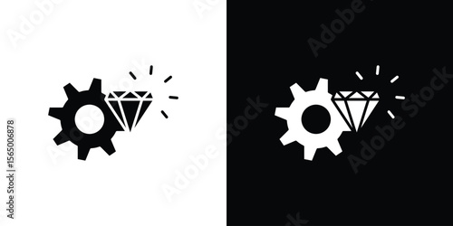 Operational excellence icon silhouette vector flat illustration design pack.