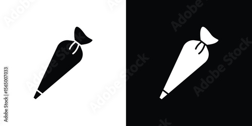 Pastry bag icon silhouette vector flat illustration design pack.