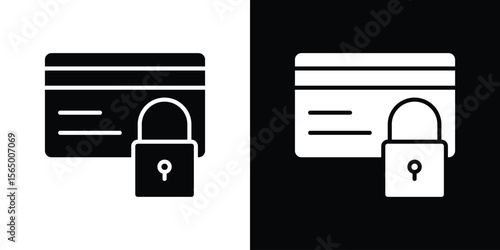 Payment security icon silhouette vector flat illustration design pack.