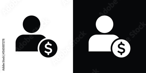 Personal loan icon silhouette vector flat illustration design pack.
