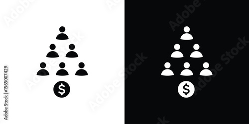 Ponzi scheme icon silhouette vector flat illustration design pack.