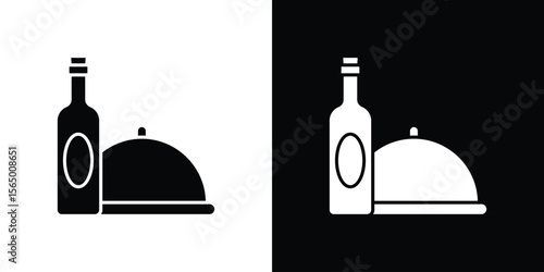 Room service icon silhouette vector flat illustration design pack.