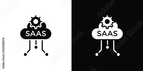 SaaS icon silhouette vector flat illustration design pack.