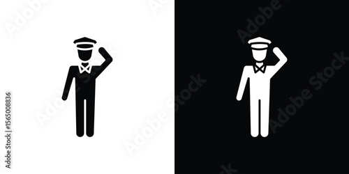Salute icon silhouette vector flat illustration design pack.