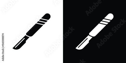 Scalpel icon silhouette vector flat illustration design pack.