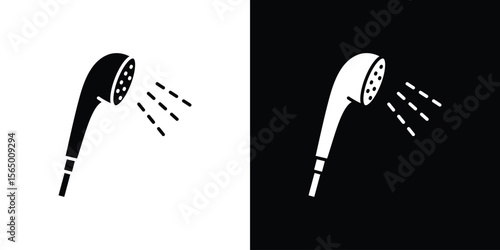 Shower Head icon silhouette vector flat illustration design pack.
