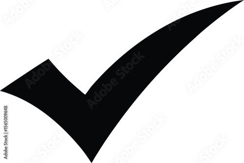 Vector art of a bold yellow checkmark icon, signifying approval and correctness, isolated on white background