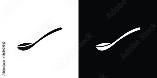 Spoon icon silhouette vector flat illustration design pack.