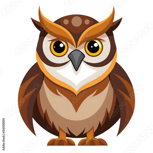 vector illustration owl cartoon 3d ,isolated on transparent white background