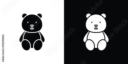 Teddy bear icon silhouette vector flat illustration design pack.