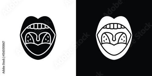 Tonsillitis icon silhouette vector flat illustration design pack.
