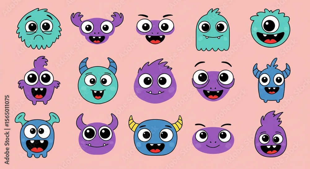 Fototapeta premium Cartoon monster collection