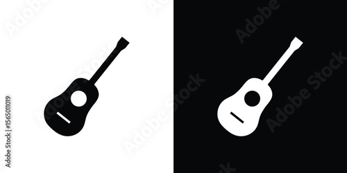 Ukulele icon silhouette vector flat illustration design pack.