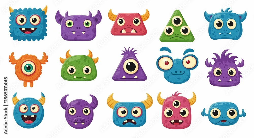 Cartoon monster collection illustrations Cartoon monster collection illustrations