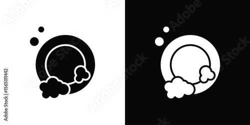 Washing dishes icon silhouette vector flat illustration design pack.