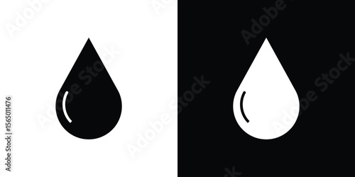 Water drop icon silhouette vector flat illustration design pack.