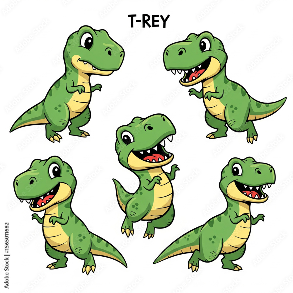 Obraz premium Prehistorically Cute: Your New Favorite T-Rex Vector