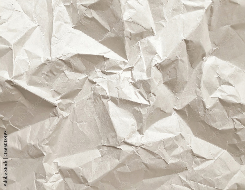 Obraz premium Crumpled White Paper Texture Background