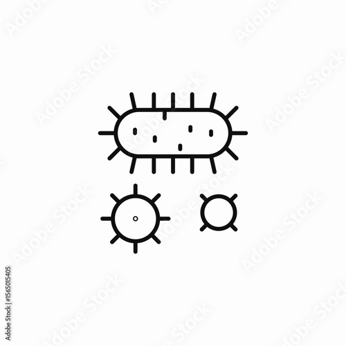 bacteria virus microbes icon sign vector