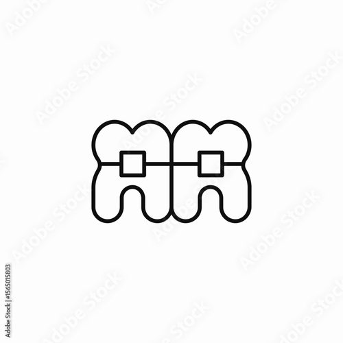dental braces icon sign vector