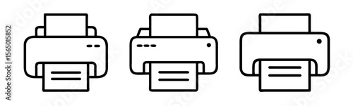 icons representing printers with paper showing