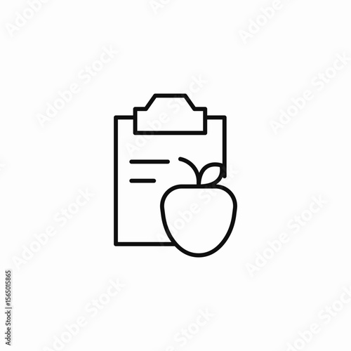 diet plan apple icon sign vector