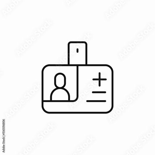 medical id badge icon sign vector