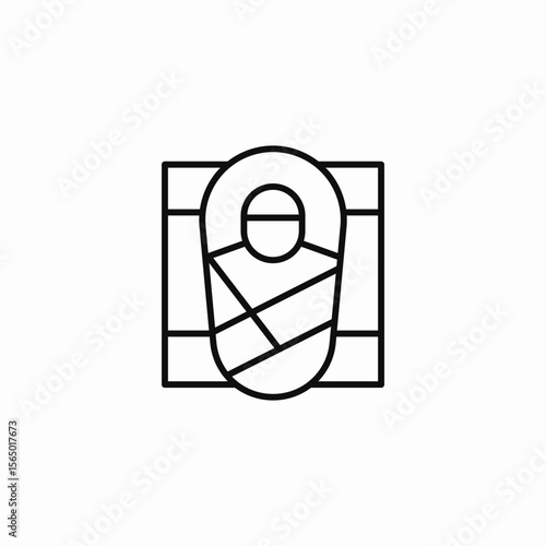 swaddled newborn baby icon sign vector
