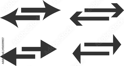 Double Arrow icon set. Left right arrows simple icon. exchange arrow symbol. Double reverse arrow icons. convert sign
