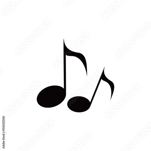 モノクロの音符のイラスト