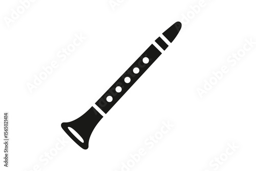 Simplistic clarinet icon vector illustration for music and design projects