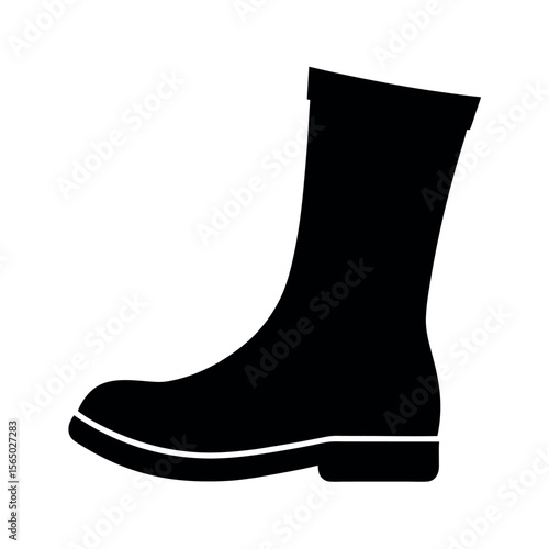 Gumboot Black Vector Silhouette Clipart