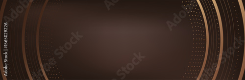 Premium background design with mocha mousse line pattern (texture) in luxury pastel color. Abstract horizontal vector template for business banner.dark brown background with golden brown circles. 