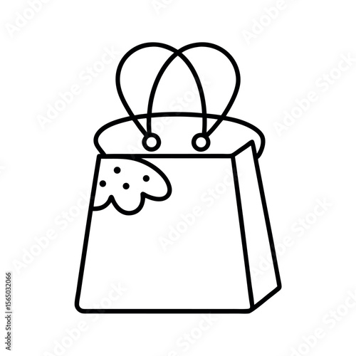 Goodie Bag Line Art Vector Clipart Design
