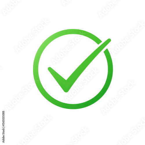 Green checkmark in circular frame with gradient PNG