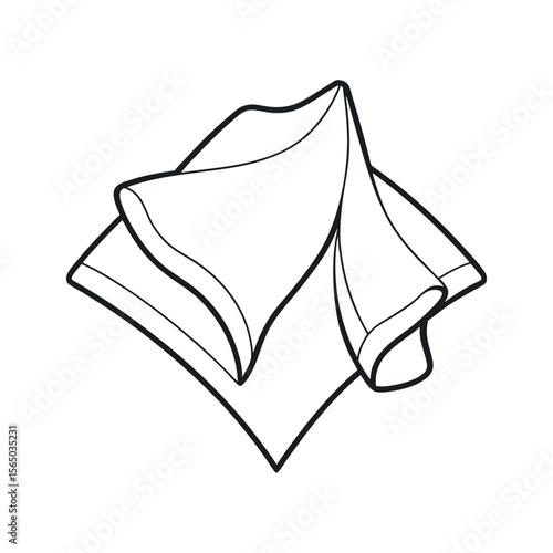 Napkin Line Art White Background Vector Clipart