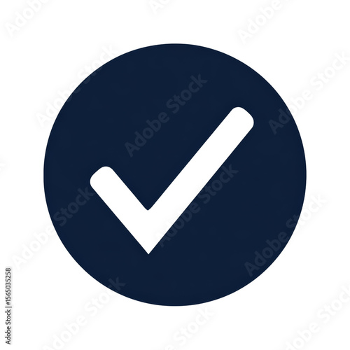 White checkmark inside dark circle icon PNG