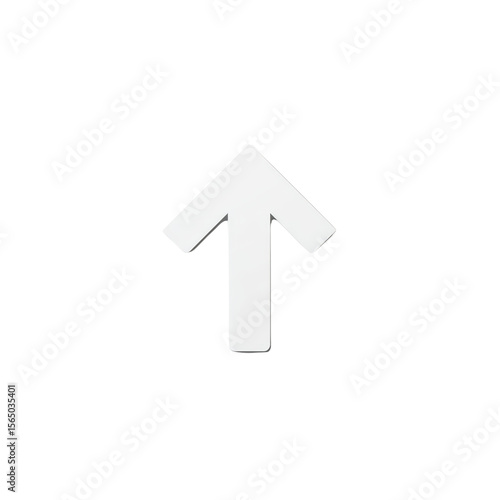 Minimal solid white upward arrow PNG icon