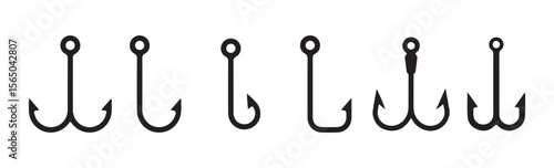 A collection of hook icons set. Catch fish symbol. Hook icon. Vector illustration eps 10