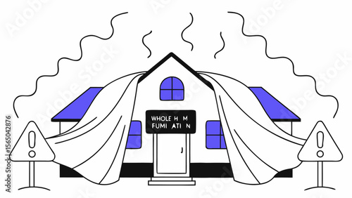 House Fumigation Process Illustrated in Vector Artwork
Vector Artwork Showcasing Effective Home Fumigatio