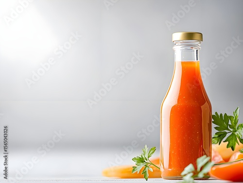"Colorful Tomato Juice and Fresh Tomatoes Composition"