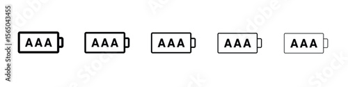 AAA battery icon vector in editable stroke linear pictogram