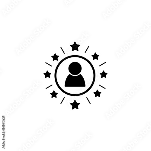 Employee of the month icon flat vector design. 