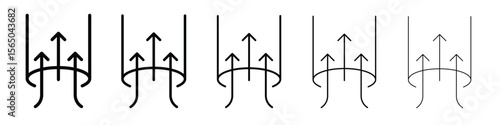 Air suction icon vector in editable stroke linear pictogram