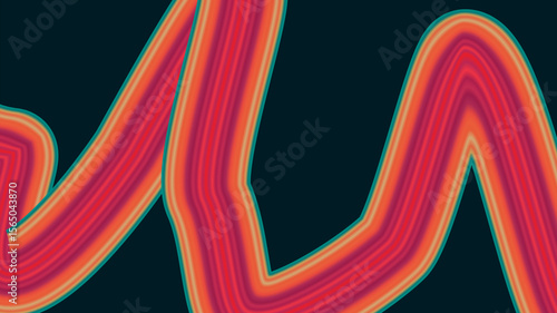 Abstract background with 3D-effect ribbon-like waves on a dark, moody backdrop. A sophisticated and elegant design with a sense of flowing, glossy texture.