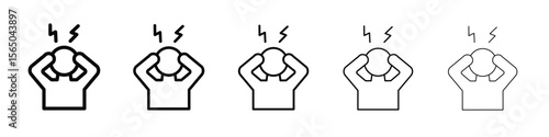 Anxiety icon vector in editable stroke linear pictogram