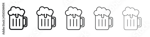 Beer icon vector in editable stroke linear pictogram