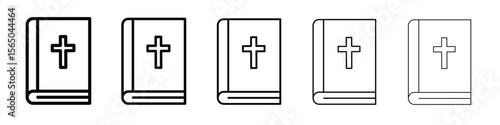 Bible icon vector in editable stroke linear pictogram