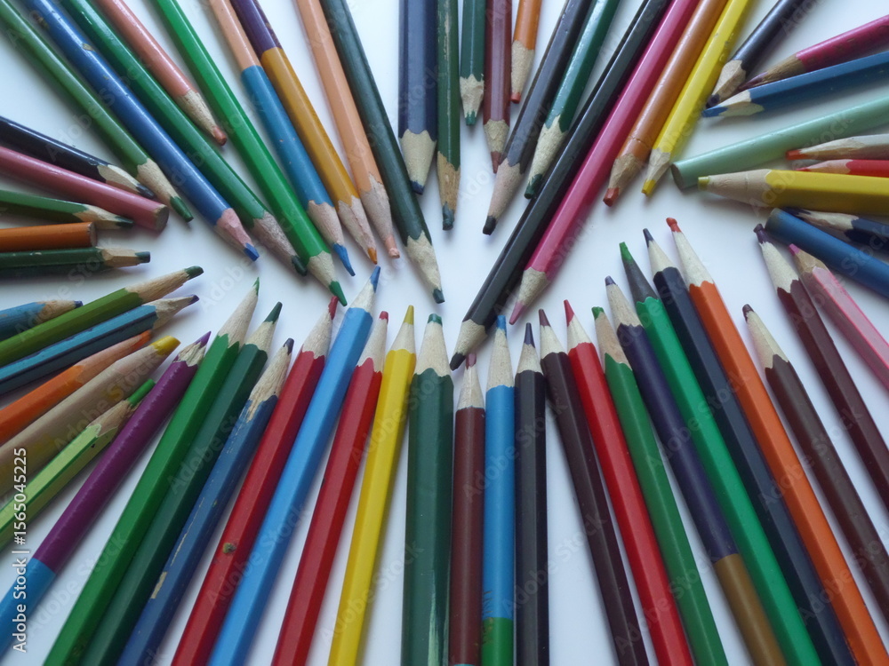 Fototapeta premium Colored wooden pencils